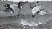 Winslow Homer Rechts und Links oder Doppeltreffer oil painting